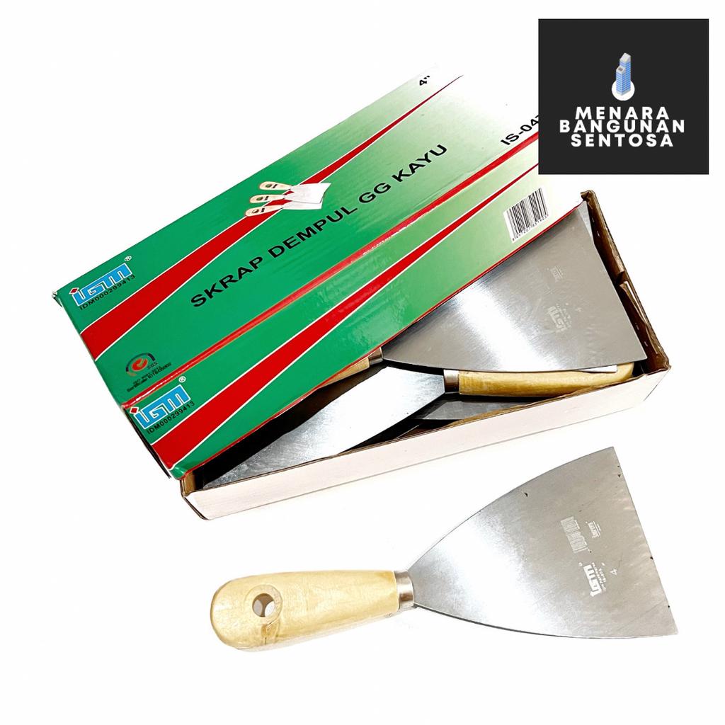 Kapi Kayu IGM Baja Asli 4" Inch - Kape Pisau Dempul Scapper