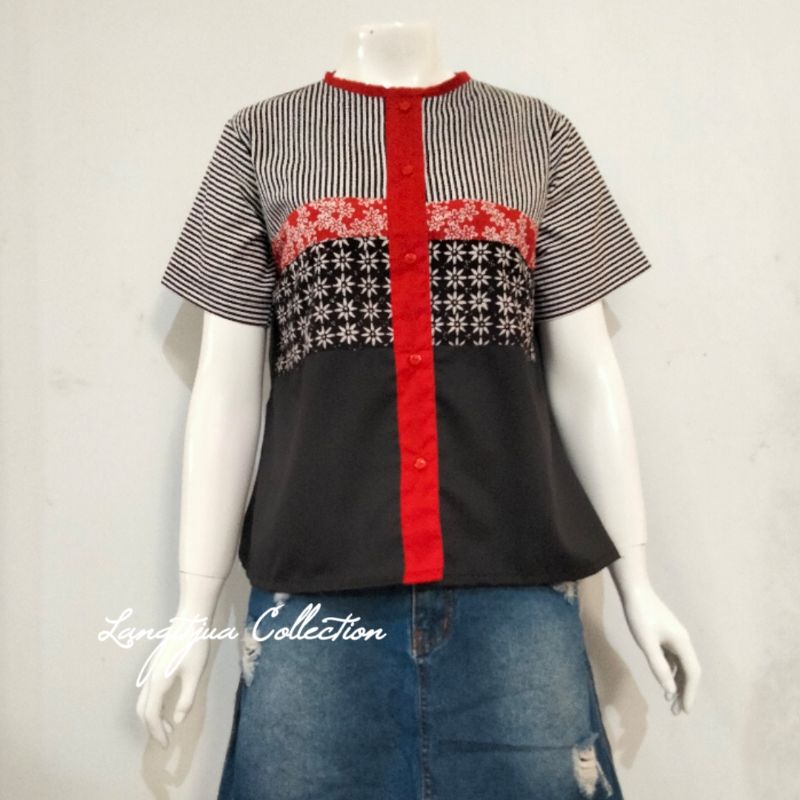 FUJIE BLOUSE BATIK CASUAL KOMBINASI MOTIF