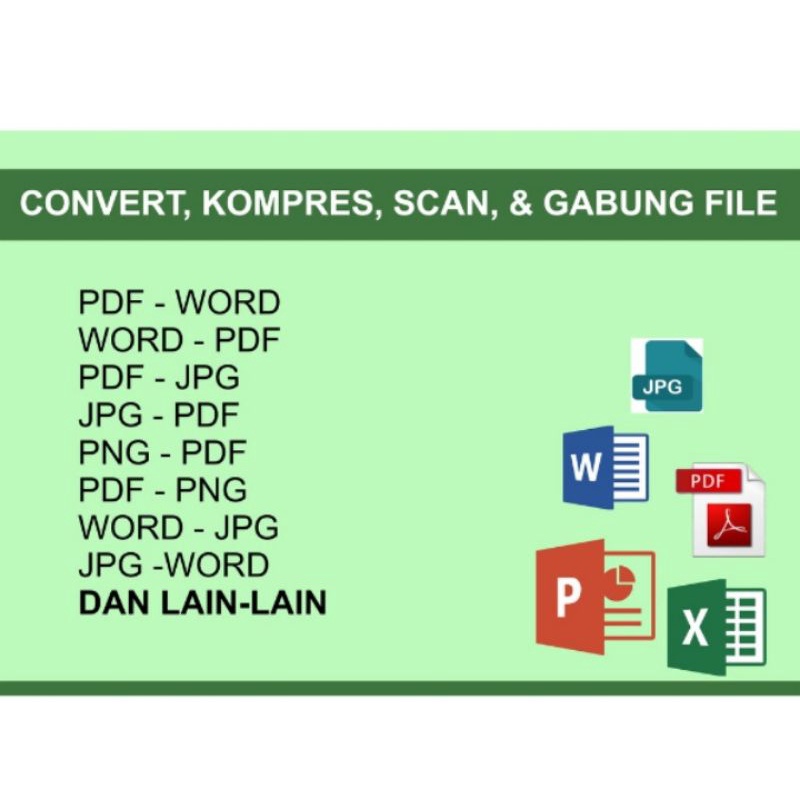 JASA Pembuatan Kompres Convert PDF to Word Word to PDF JPG to PDF PNG to PDF dan lainnya