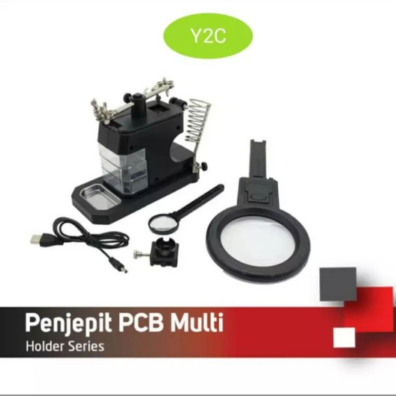 PENJEPIT PCB DENGAN KACA PEMBESAR DAN DUDUKAN SOLDER / LAMPU LED CELLKIT TE 803 / ALAT SERVIS HP