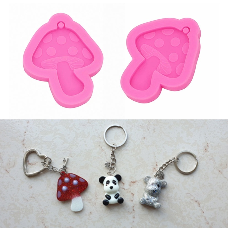 SIY  Shiny Toadstool Mushroom Earrings Epoxy Resin Mold Keychain Pendant Silicone Mould DIY Crafts Jewelry Necklace Clay Polymer Casting Tools