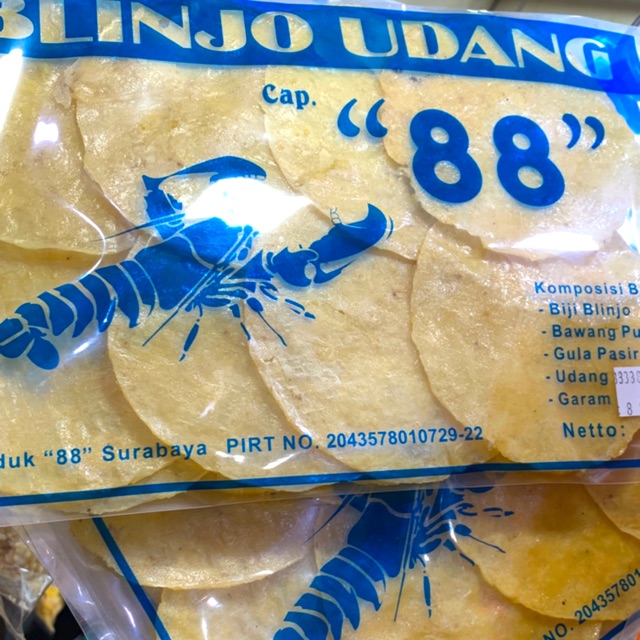 Emping melinjo Blinjo Udang manis merk 88