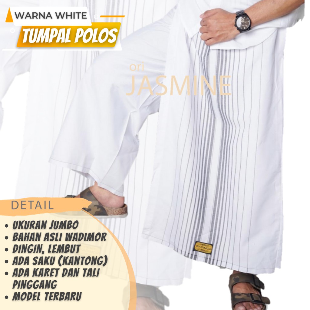 Sarung celana dewasa muslim wadimor jumbo polos putih hitam warna tumpal pria murah motif bali