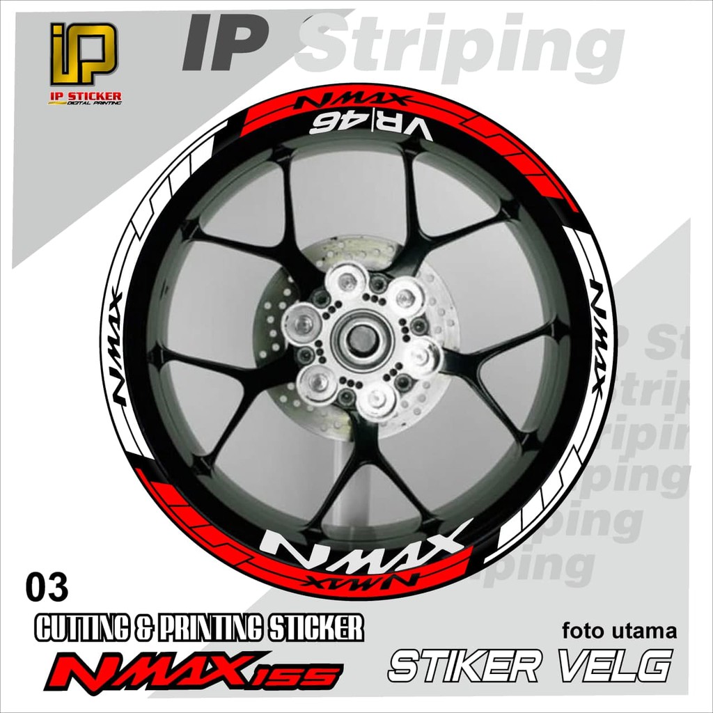 NMAX 155 sticker velg NMAX 155 motor YAMAHA motor sticker velg variasi Racing NMAX 155.03(cod) stike