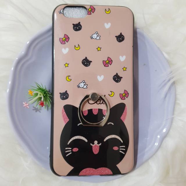 CASE OPPO A37 / A39 / A57 BLACK CAT GLITTER