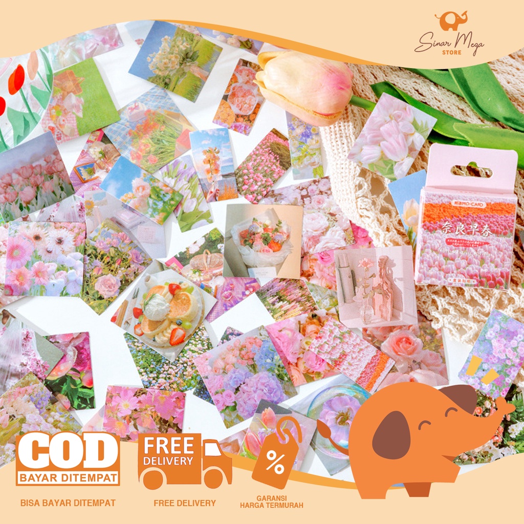

Early Spring Flowers Flake Stickers Set / Sticker Stiker Motif Bunga Lucu Unik Murah
