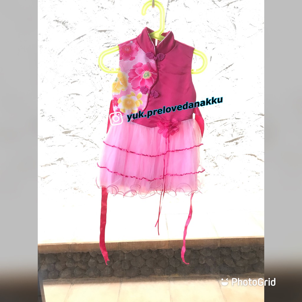 Dress cheongsam pink fanta baju preloved anak