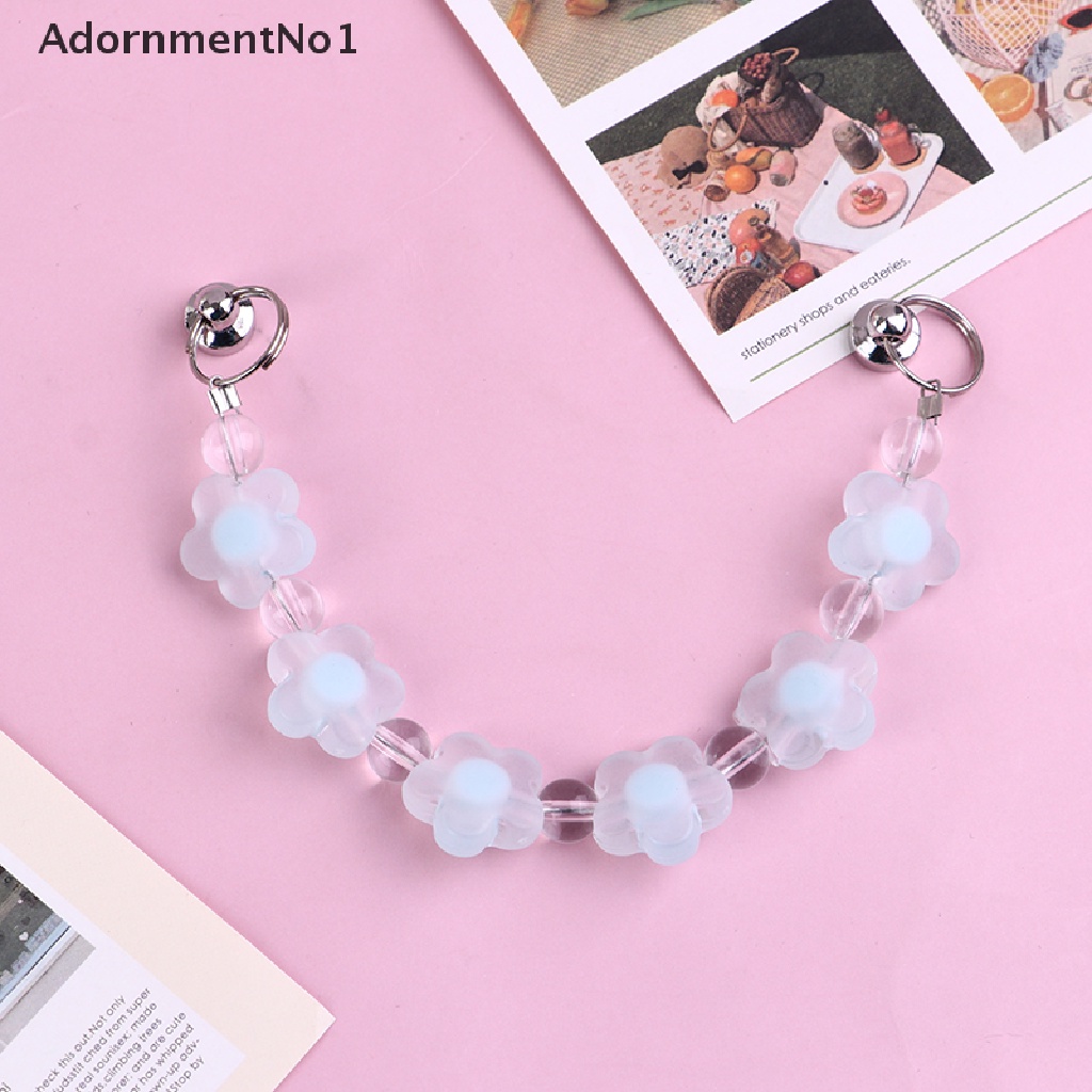 [AdornmentNo1] Cute Candy Color Flower Beads Lanyards KeyChains For Women Keyring [new]