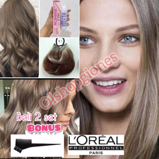 Cat Loreal MajiFashion 8.1 Mineral Blue ash Blonde Cat Rambut L'OREAL