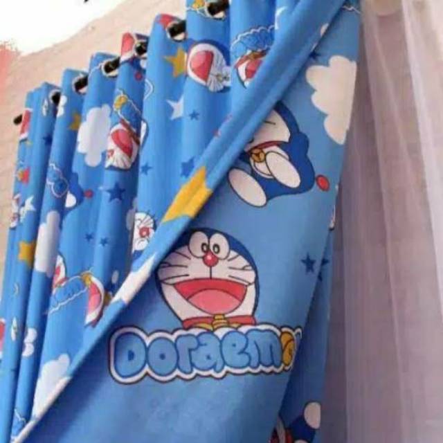 Gorden karakter doraemon boackout tirai hordeng termurah