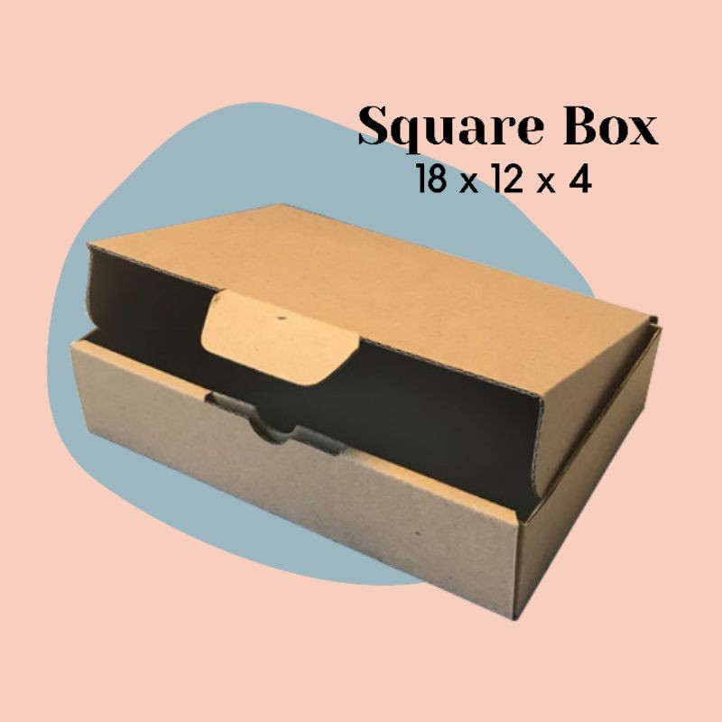 

SQUARE BOX 18x12x4 // KARDUS DIE CUT KARTON COKLAT PACKAGING/DUS OLSHOP MURAH / DIE CUT CORRUGATED