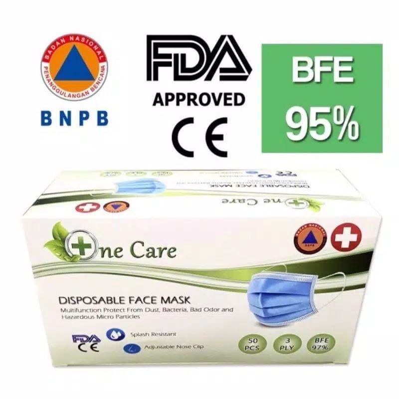 MASKER N_CARE 1 BOX (50PCS)/ MASKER EARLOOP 3PLY/ DISPODABLE FACE MASK