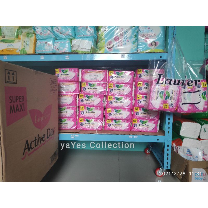 Pembalut Laurier Active Day SATUAN lorier isi 8 Non Wing Super maxy Haid menstruasi nifas Kao