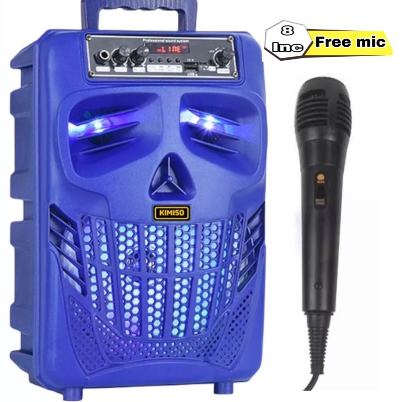 Speaker Bluetooth Ukuran Terbesar 8inc Full Bass Gratis Mic/Speaker Mp3/Mp4 Kimiso 7801 Extra Bass Music Live Party Cod