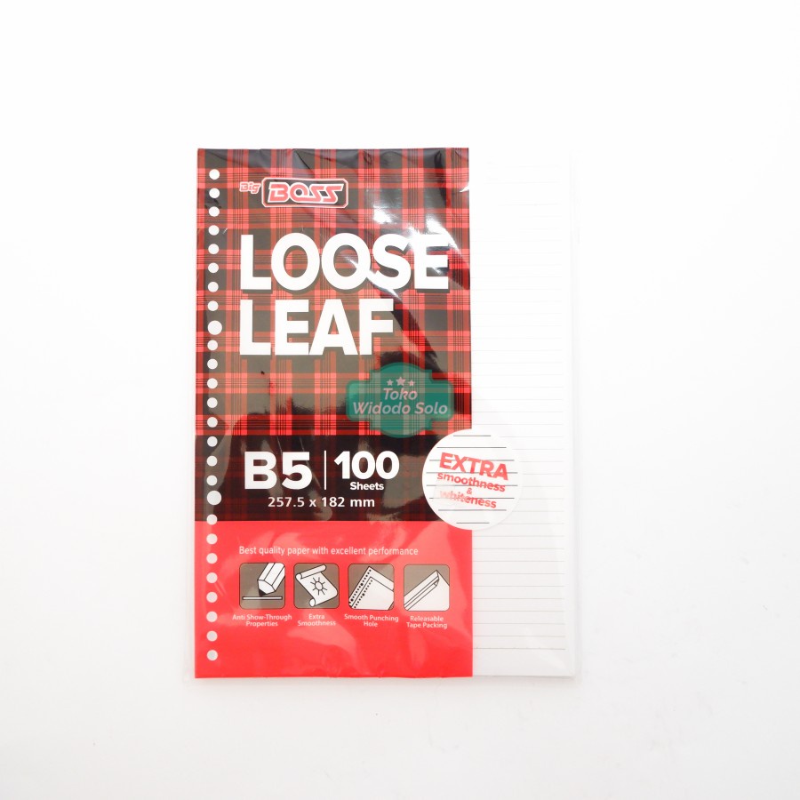 

Kertas Isi Binder Loose Leaf B5 Big Boss/Kenko Besar 17,6x25cm - 1 Pack Isi 100 Lembar