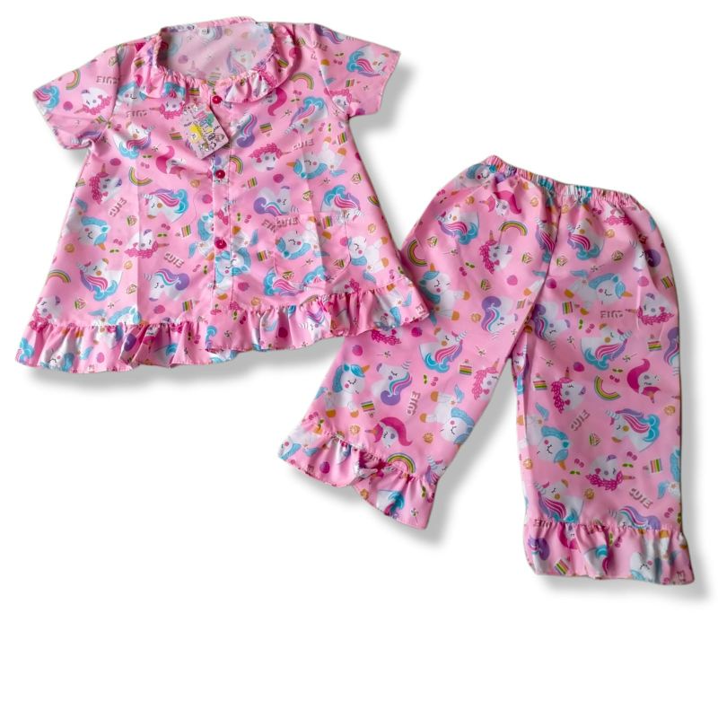 (COD) Set Tunik Rempel / Set Piyama Rempel 2-5 TH (Pilih Motif)