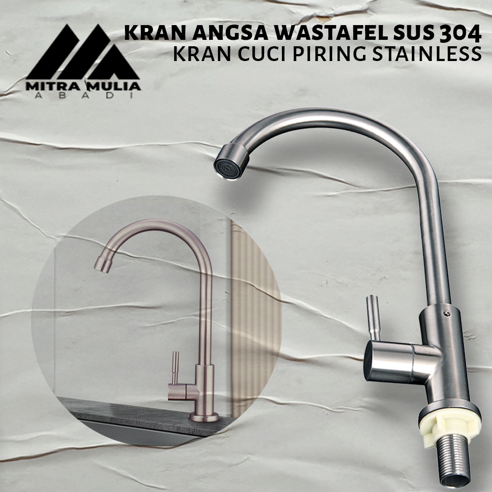 Kran Angsa Wastafel SUS 304 I Kran Sink Dapur Stainless SUS 304