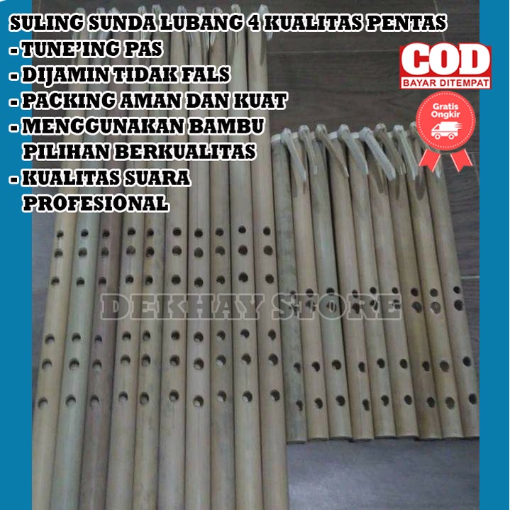 (KUALITAS PENTAS) SULING SERULING BAMBU SUNDA LUBANG 4 / LUBANG 6 KUALITAS PENTAS PROFESIONAL