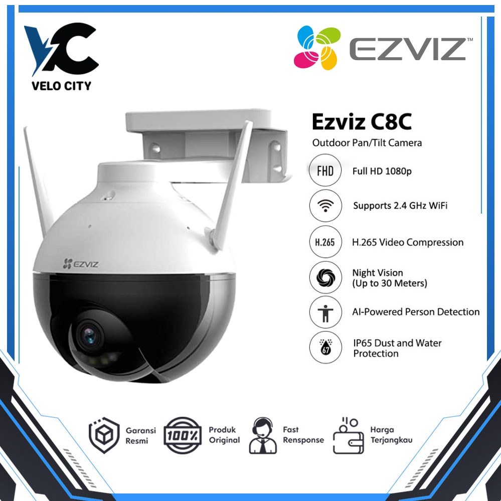 Ezviz C8C Outdoor Pan Tilt Wifi IP Camera Color Night Vision Camera CCTV Original