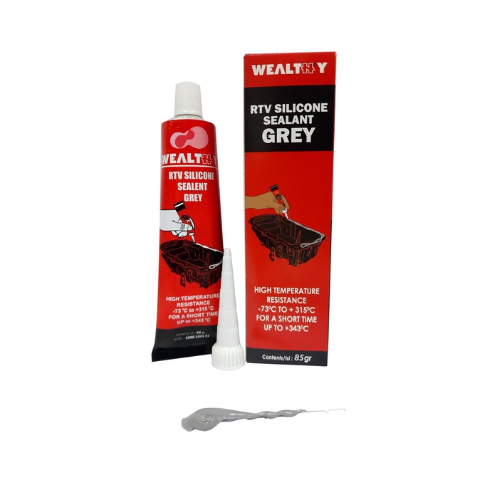 

Lem Gasket | Lem Pakingan |Wealthy Rtv Silicone Sealant - Grey [85 Gr]