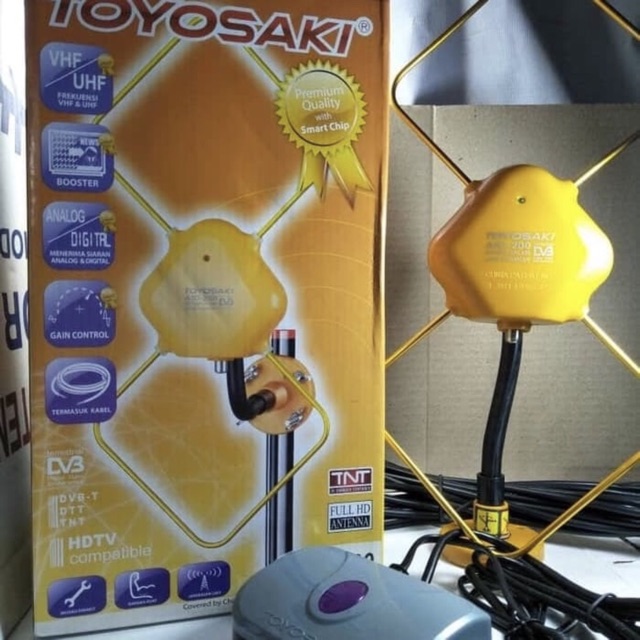 Antena Digital TV Outdoor Indoor TOYOSAKI AIO 200 Gratis Kabel 10 M