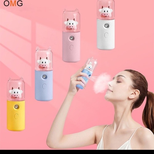 Karakter Nano Mist Mini Nano Spray Gun Perawatan Wajah Portable Lucu A - Putih- Kelinci