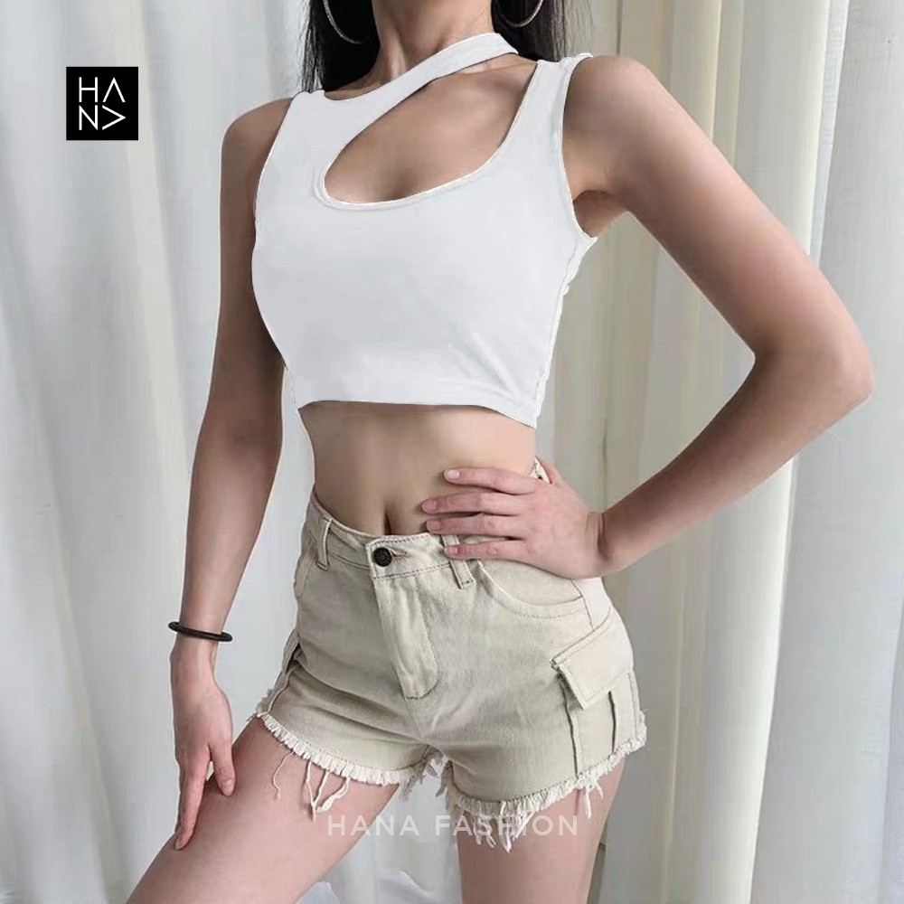 HanaFashion JKT - Cameron Crop Tank Top Wanita Murah - CT023