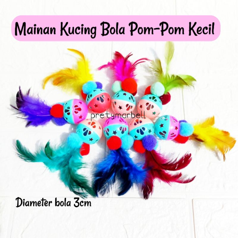 Mainan Bola Kucing Pom-Pom Kecil Cat Toys Murah Blitar