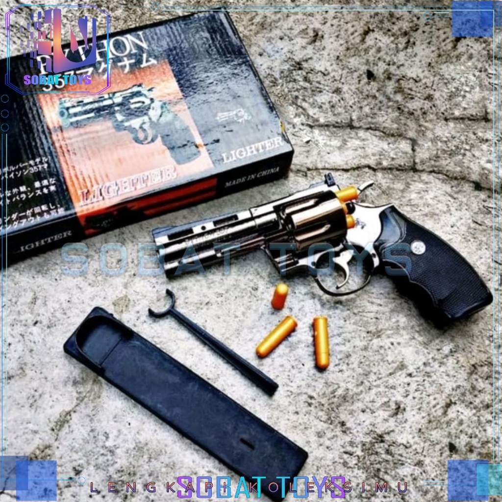 KOREK API PHYTON SKALA 1 : 1 DENGAN PELURU / KOREK API MODEL REVOLVER PHYTON UKURAN BESAR