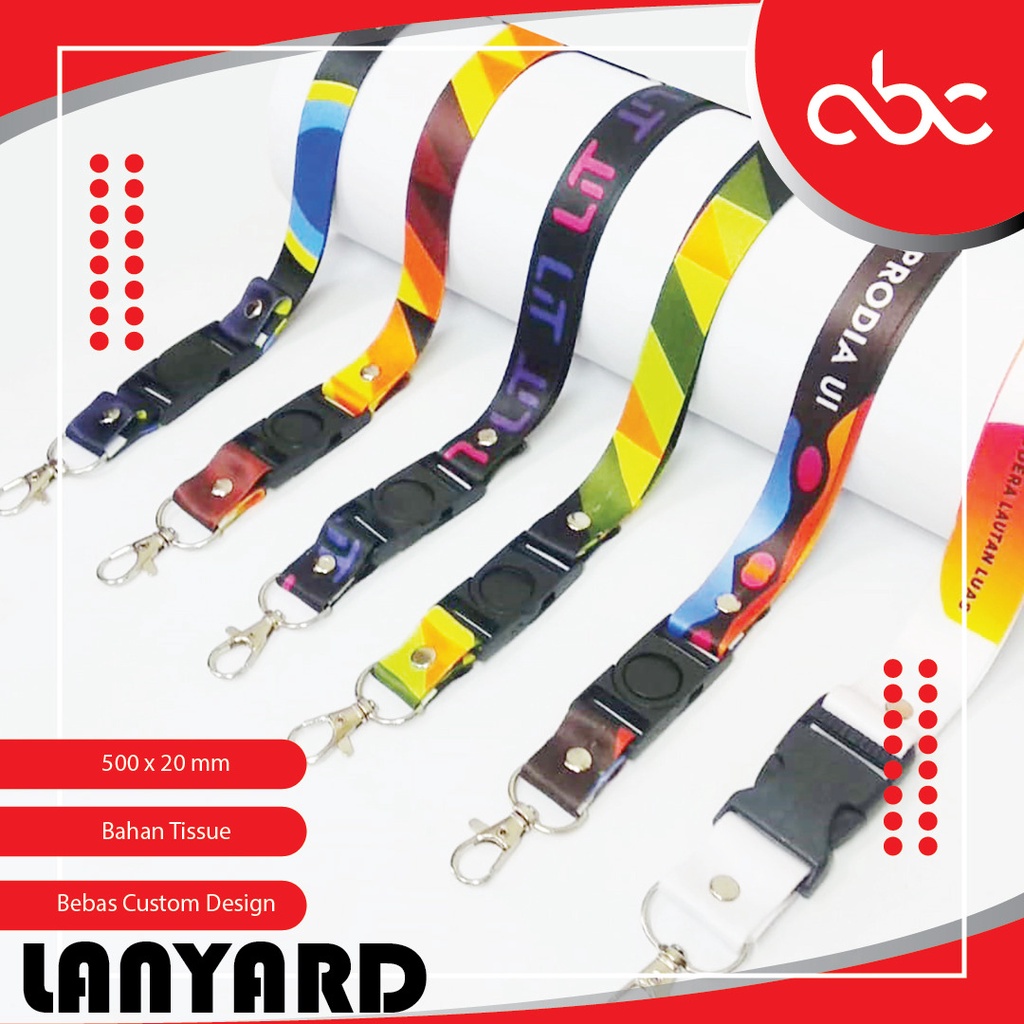 

Cetak Custom Tali ID Card Lanyard Full Color utk 2 Sisi siap Pakai