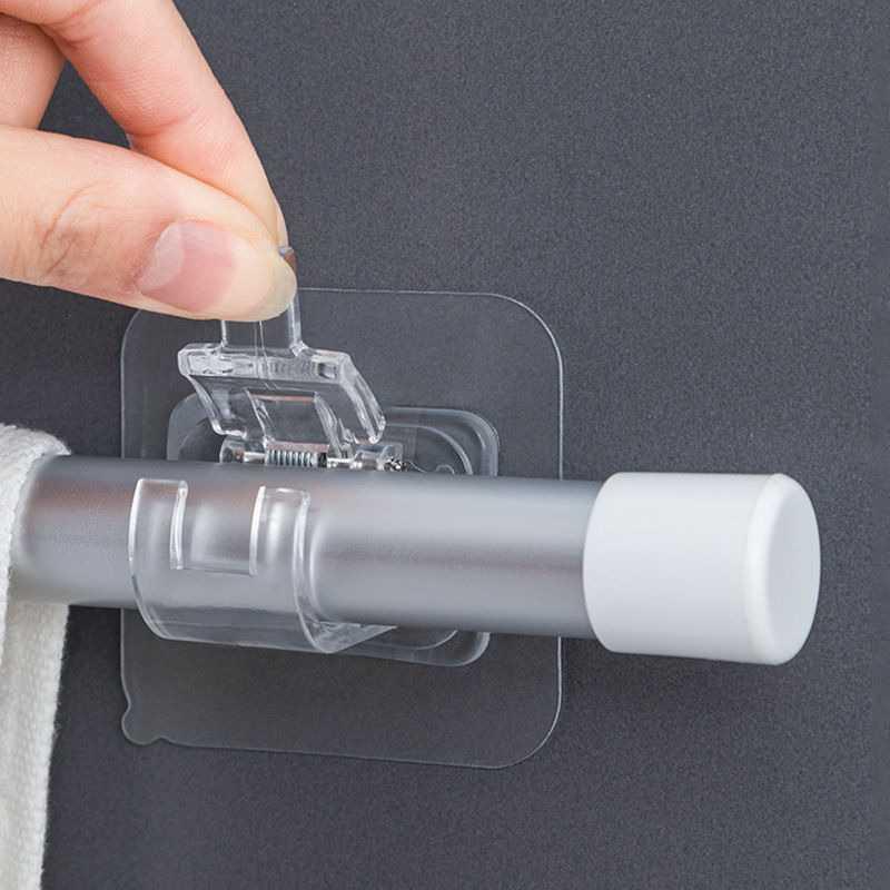 KITPIPI Clamp Gantungan Adhesive Wall Hanger Curtain Rod 2 PCS - TC22