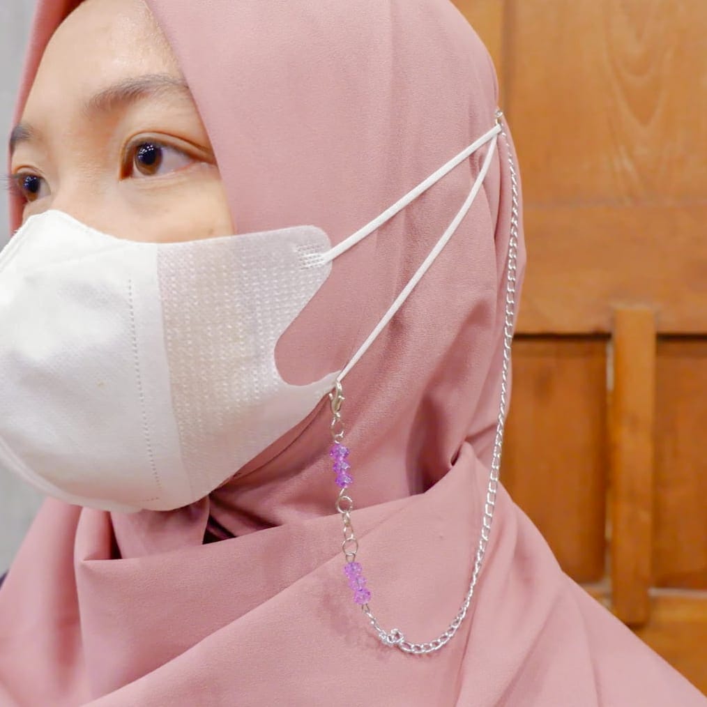 Kalung Masker Rantai Strap Konektor Masker Lilac Series