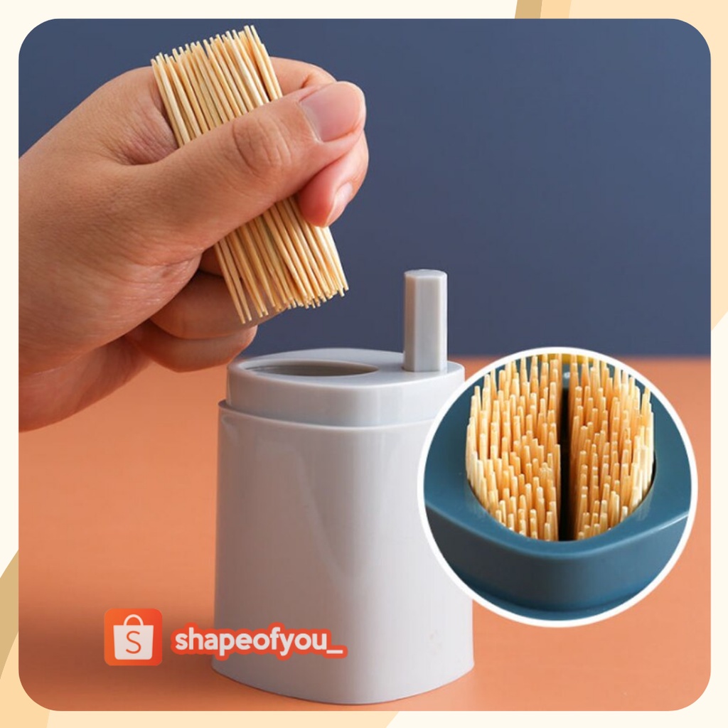 Tempat Wadah Tusuk Gigi Otomatis Unik Lucu / Tusukgigi Automatic Toothpick Holder Untuk Meja Makan Dapur Serbaguna Modern Minimalis Tooth Pick Dispenser Mini Murah Pink Abu Hijau