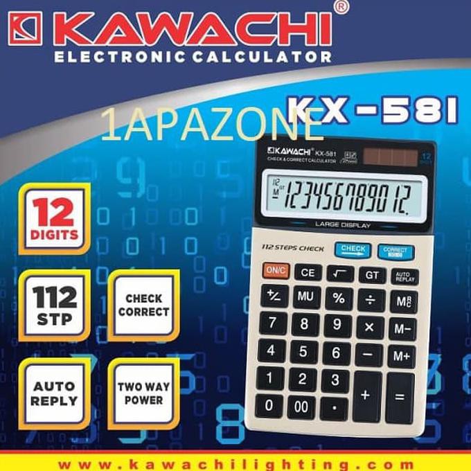 

Baru Kalkulator Electronic 12Digits Kx-581 Kawachi Ayo Beli