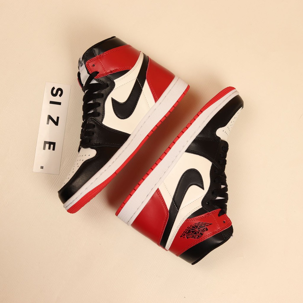 Sepatu Nike Air Jordan 1 Retro High OG Black Toe | Shopee Indonesia