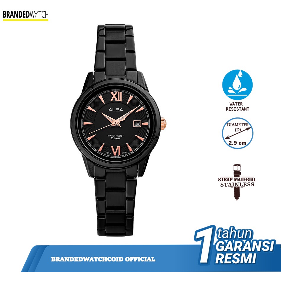 Jam Tangan Alba Wanita AH7AT3X1  Original Alba AH7AT3  Diameter 2,9 cm