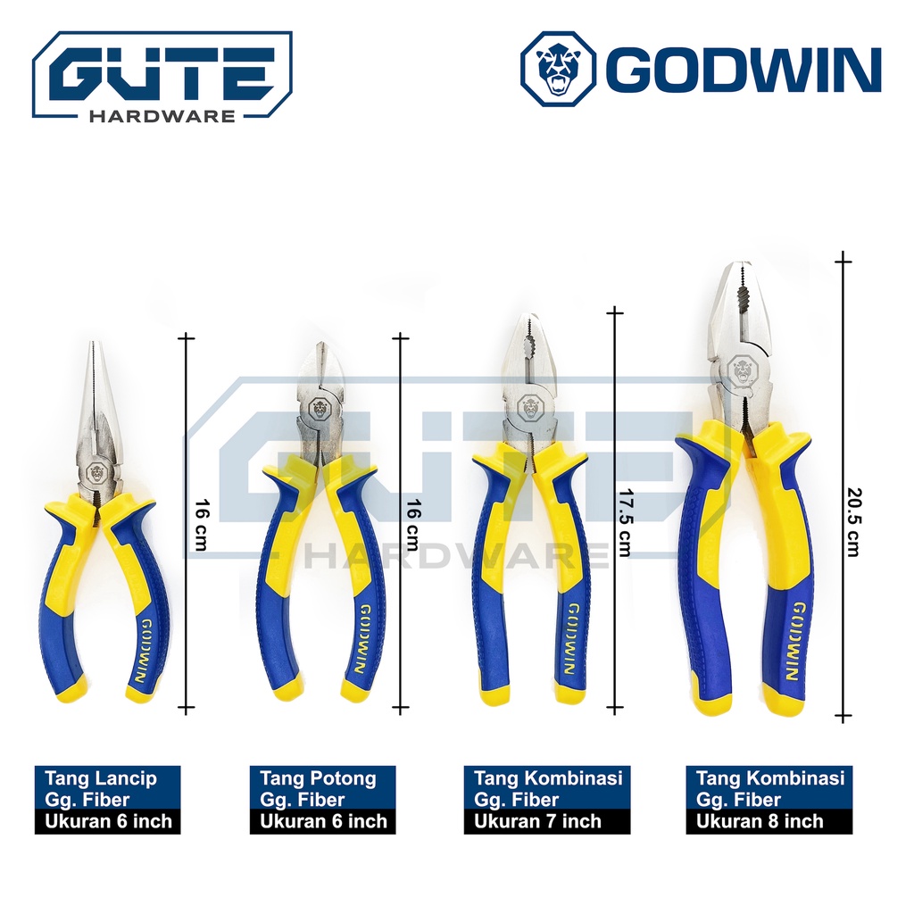 GUTE GODWIN Tang Kombinasi Tang Lancip Tang Potong - Multiguna