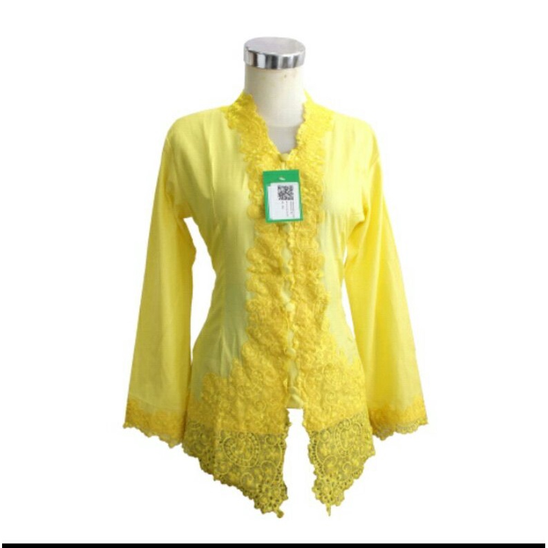 Kebaya Modern Katun Kuning Kenari Jumbo Senada new