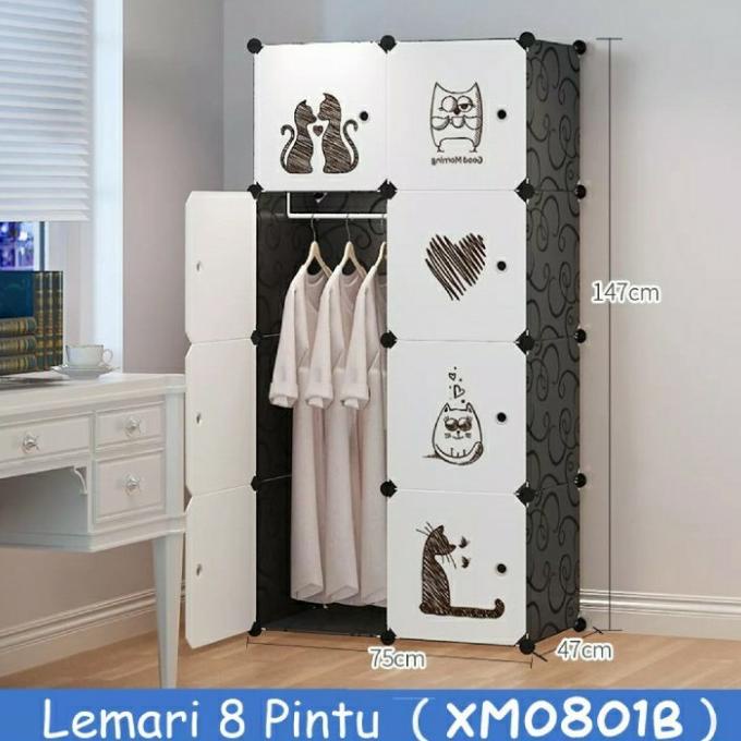 ] lemari plastik 8pintu portable