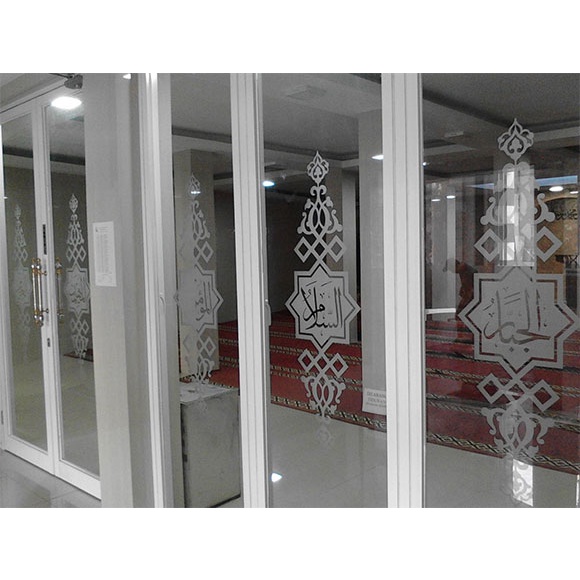 stiker kaligrafi kaca masjid