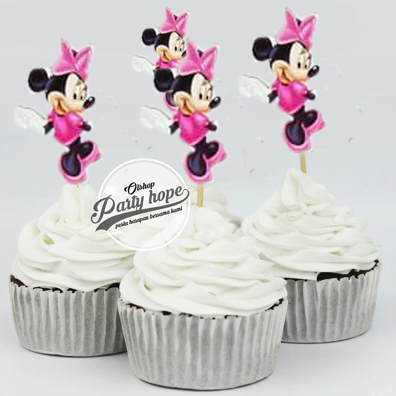 Topper Cupcake minnie mouse Tusukan Kue minnie mouse Topper Cupcake minnie mouse Tusukan Kue minnie mouse