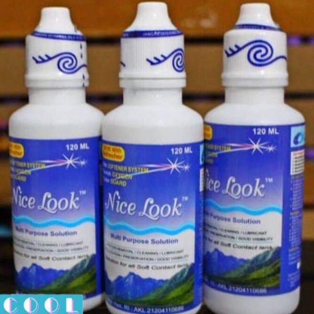 (GROSIR 9.500) Cairan Softlens Nicelook 120ml / Air Pencuci Perendam Soflen Nicelook / Nice Look 120 ml