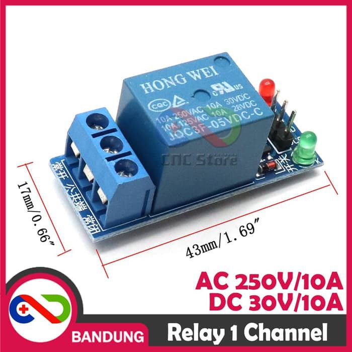 RELAY 5V 1 CHANNEL OUTPUT 250VAC 30VDC 10A MODULE FOR ARDUINO