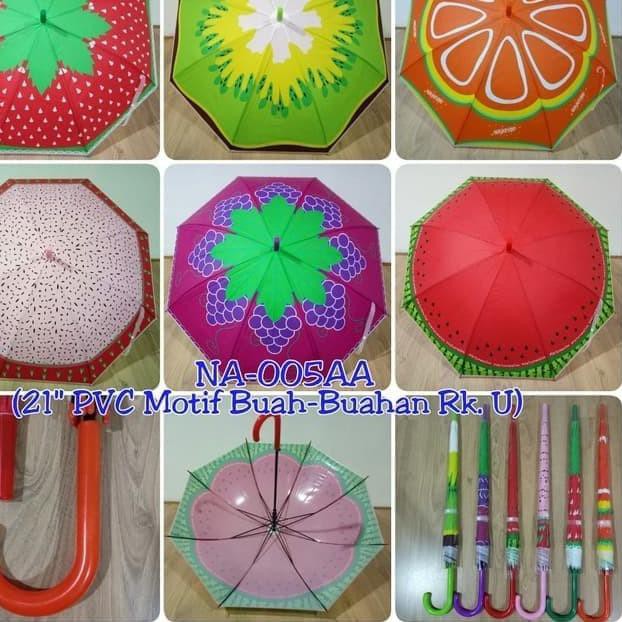 pqd-003 Payung Tongkat Motif Buah / Payung Motif Buah / Payung Buah / Umbrella ..