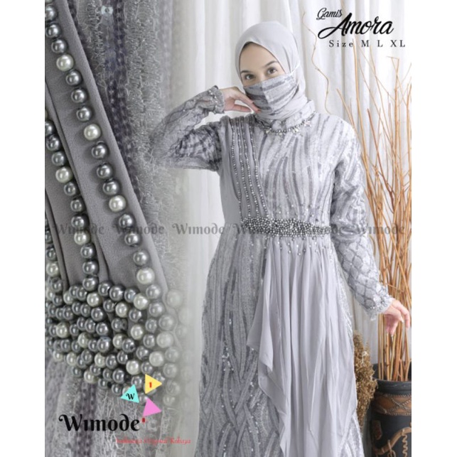 Dress amora tulle//gamis pesta mewah//gamis repict//gamis lebaran