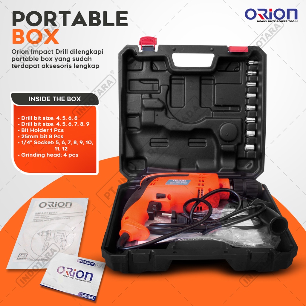 Mesin Bor Listrik Elektrik / Electric Impact Drill Orion HD6622S (With BMC Box)