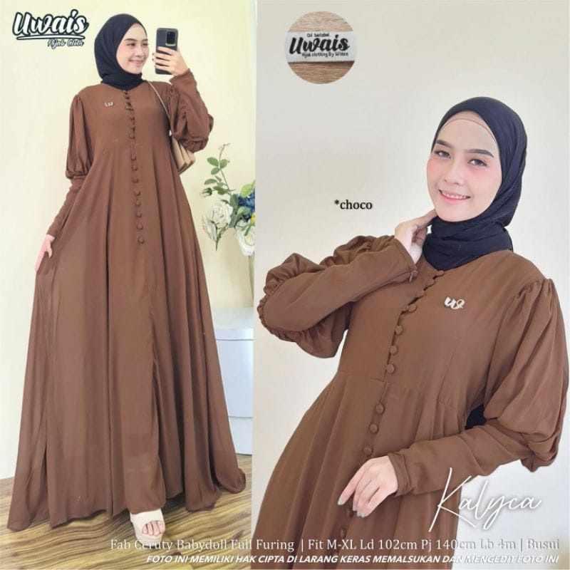 Kalyca dress / Twisty dress / gamis maxy ceruti babydoll / baju harian cantik