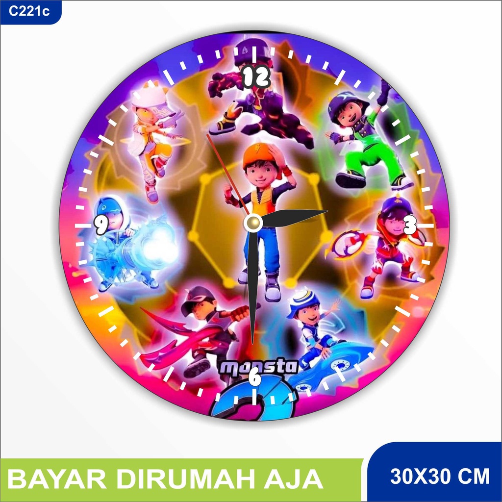 Jam Dinding Boboiboy/jam Dinding Karakter Animasi Super Hero Boboiboy dan Teman C221