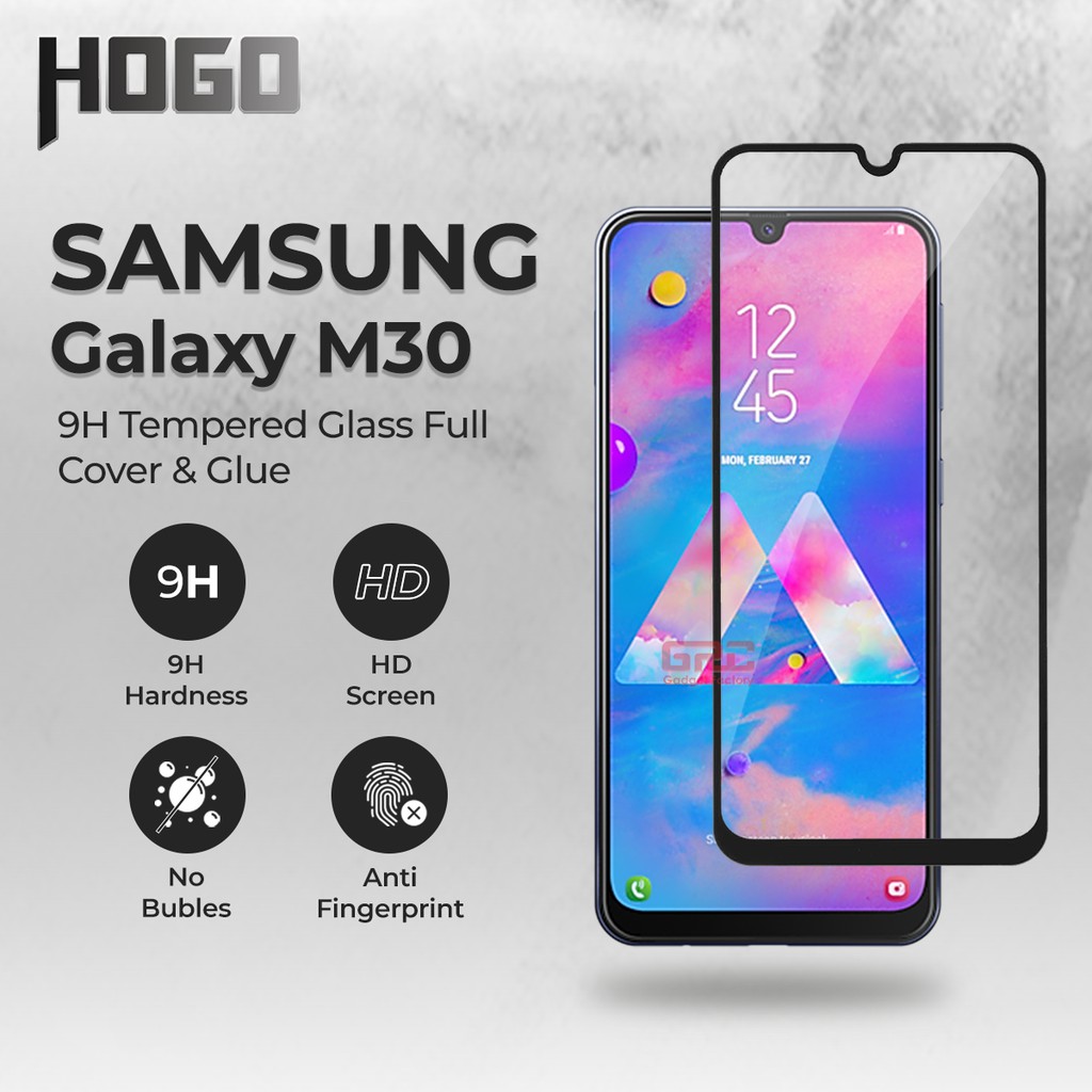 Tempered Glass SAMSUNG Galaxy M30 HOGO Full Cover Anti Gores Kaca