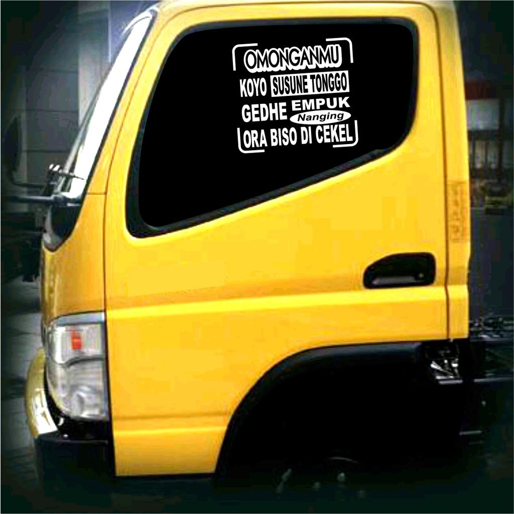 Stiker cutting kaca truk, sticker kaca truk